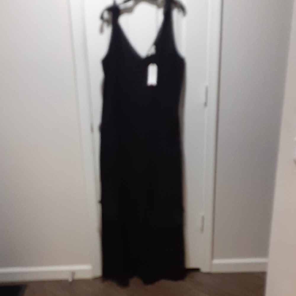 Women's Ruffle Wide Leg Jumpsuit- Classic V-Neck